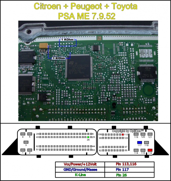 Bosch ME 7.9.52 (Toyota) pinout diagram 1